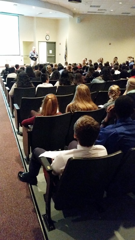 Delegate Anderson speaking to Prince William County students to launch the new Civic Engagement program